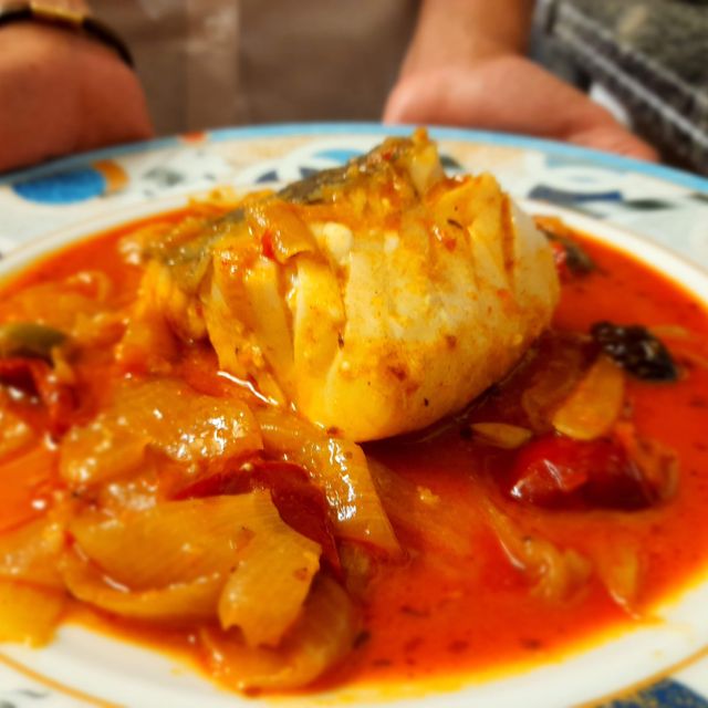 bacalao encebollado